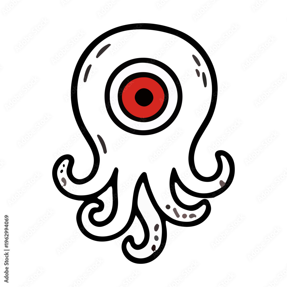 Fototapeta premium Cute Cyclops Octopus Icon