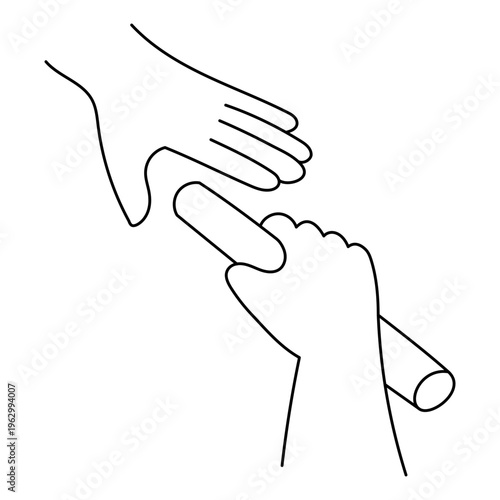 Passing Baton icon, Relay Race Teamwork and Coordination Concept for Track and Field Athletics, Handover Symbol for Speed Collaboration and Competitive Sports Performance icon