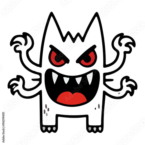 Angry Cartoon Monster Icon