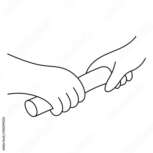 Passing Baton icon, Relay Race Teamwork and Coordination Concept for Track and Field Athletics, Handover Symbol for Speed Collaboration and Competitive Sports Performance icon