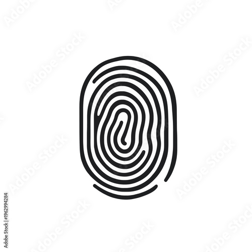 Fingerprint Unique Identity Authentication, Biometric Identification and Verification for Security and Privacy. Modern biometric identification, personal identification system concept, lines art logo