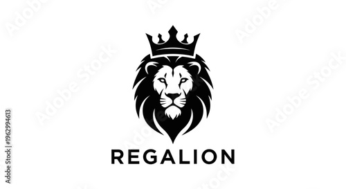 Lion wearing crown logo symbol.