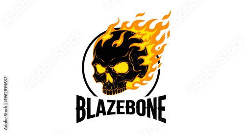 Flaming Skull Blaze Bone Logo.