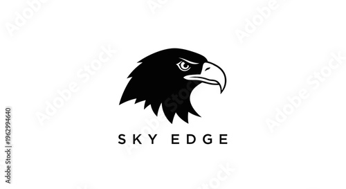Black eagle head profile logo.