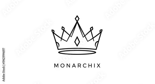 Black line art crown icon symbol.