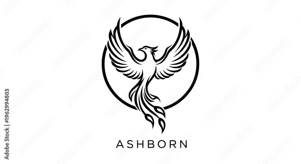 Fototapeta premium Phoenix Bird Logo Design Symbol.