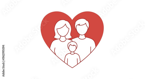Family love heart symbol icon 3.