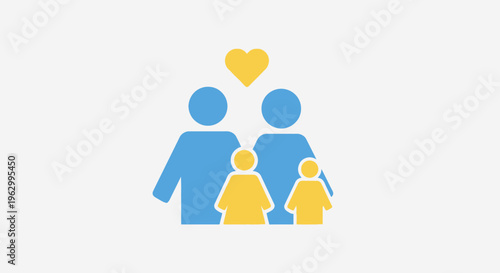 Family with parents and children together.