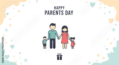Happy Parents Day Family Illustration 1.