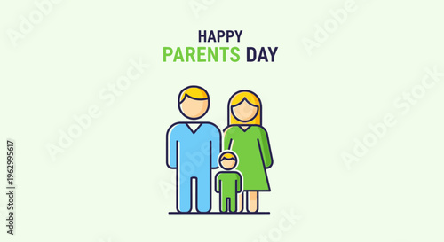 Happy parents day family illustration 2.