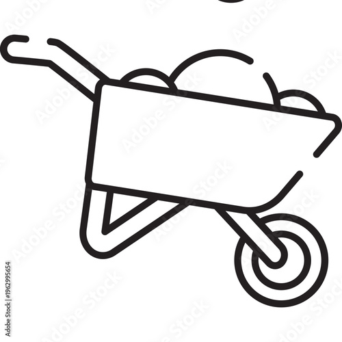 Wheelbarrow Icon Outline