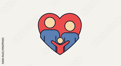 Heart Shaped Symbol With Two Faces.