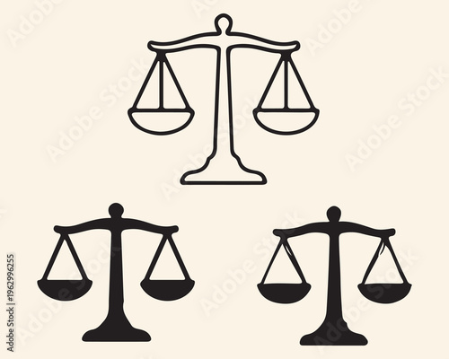 Scales of justice icon set
