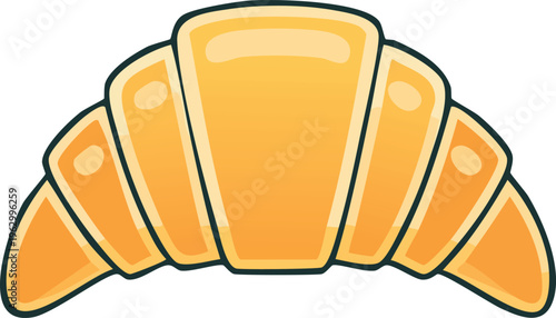  Minimal line icon of croissant, pastry outline vector style 