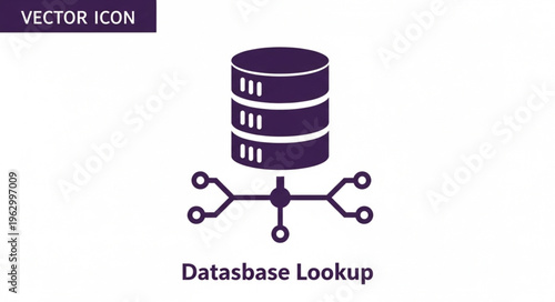 Database Lookup Icon - Connecting Data for Efficient Information Retrieval.