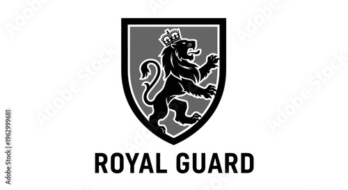 Royal Guard Lion Emblem Logo Symbol.