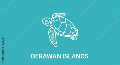 Derawan Islands Logo - A Turtles Silhouette in a Minimalist Design.