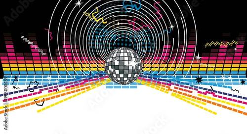 Vibrant Disco Ball Light Trails Abstract.