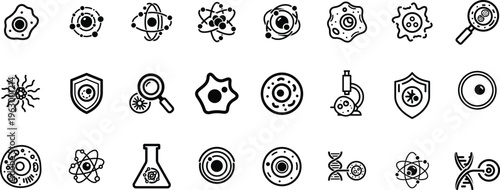 Science and research icons set