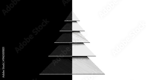 Geometric shapes in black and white.