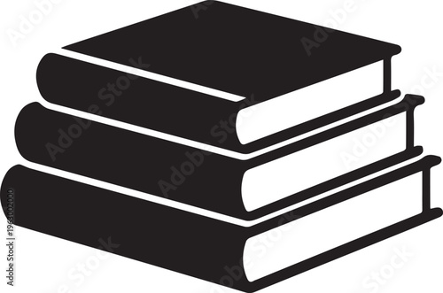 a stack of four books neatly arranged to symbolize knowledge, learning, and the pursuit of education in a simple yet elegant design Vector