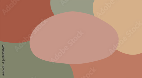 Abstract composition of organic shapes in muted earth tones