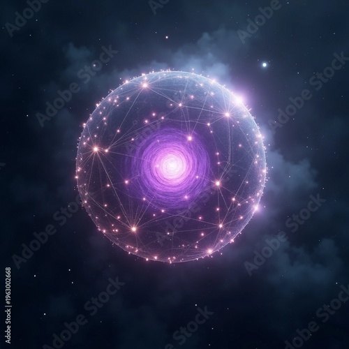 Radiant Violet Cosmic Energy Sphere