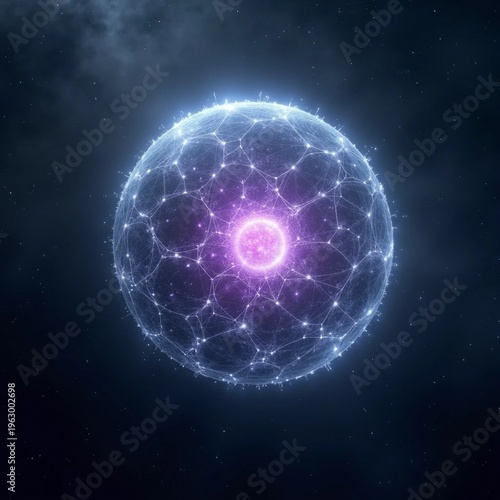 Radiant Violet Cosmic Energy Sphere