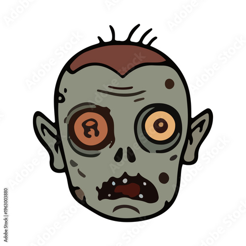 Cartoon Zombie Head Icon