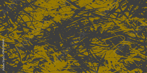 Abstract textured abstract art featuring a chaotic yet captivating arrangement of yellow and gray strokes. The dynamic pattern evokes a sense of energy, motion, and artistic expression.