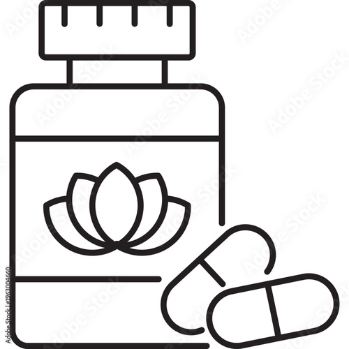 Herbal Supplement Bottle Icon