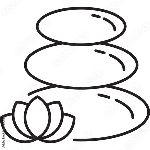 Zen Stones and Lotus Icon