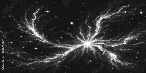 Abstract a captivating view of the cosmos, with celestial bodies and swirling galaxies. a mesmerizing image of the starlit expanse that will awaken one's sense of wonder.