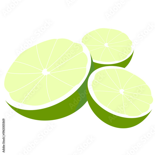 Fresh Lime Halves Isolated