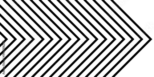 Black linear arrow background. Repeating triangle gradient pattern background. Fading halftone line gradient texture. Thin speed line concept for overlays, posters, prints, covers, banners. Vector