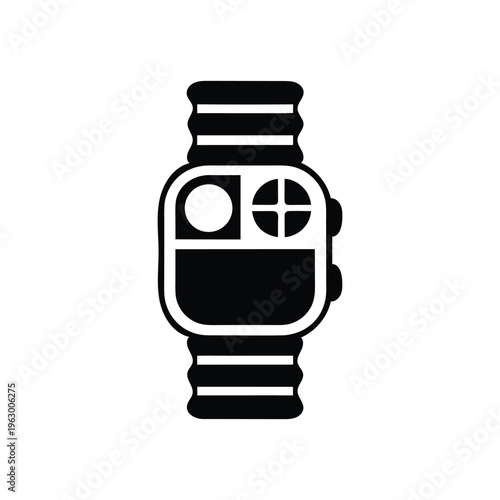 Smartwatch Icon with Geometric Display

