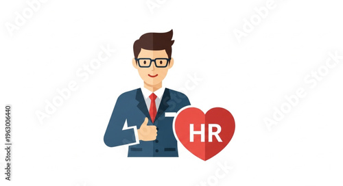 HR Professional Giving Thumbs Up with Heart Symbolizing Human Resources.