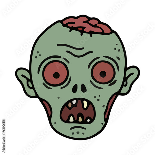 Cartoon Zombie Head Icon