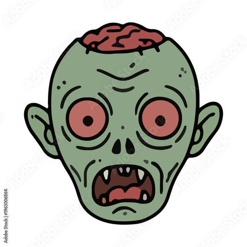Cartoon Zombie Head Icon