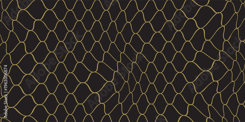Luxury Gold Line Abstract Pattern on Black Background