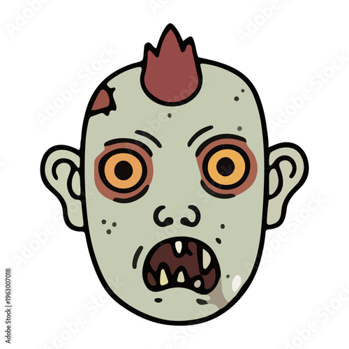 Cartoon Zombie Head Icon