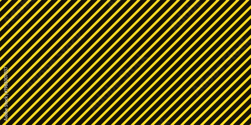 Industrial striped road warning yellow-black pattern vector