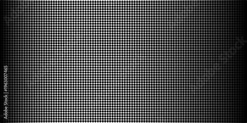 Dotted halftone gradient texture. Fading polka dot background. Repeated dots gradation pattern. Black vanishing comic pop art overlay backdrop. Halftone raster effect wallpaper. Vector Ilustration