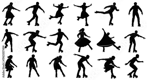 People skating on roller skates.