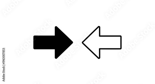 Black and White Arrows Pointing Towards Each Other.