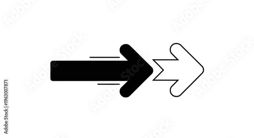 Black arrow overtaking white arrow symbol.