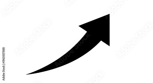 Black Arrow Pointing Upwards and Forwards.