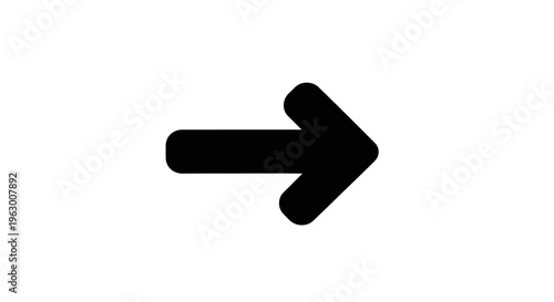 Black Arrow Pointing Right Direction Forward.
