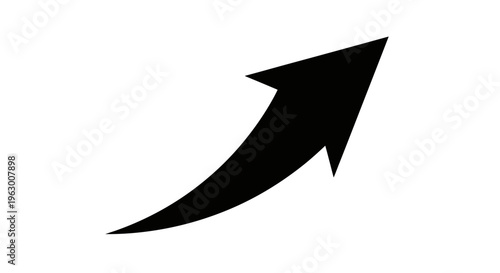 Black Arrow Pointing Upwards With Curve.