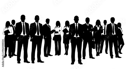 Diverse Group of Business Professionals Standing Together Confidently.